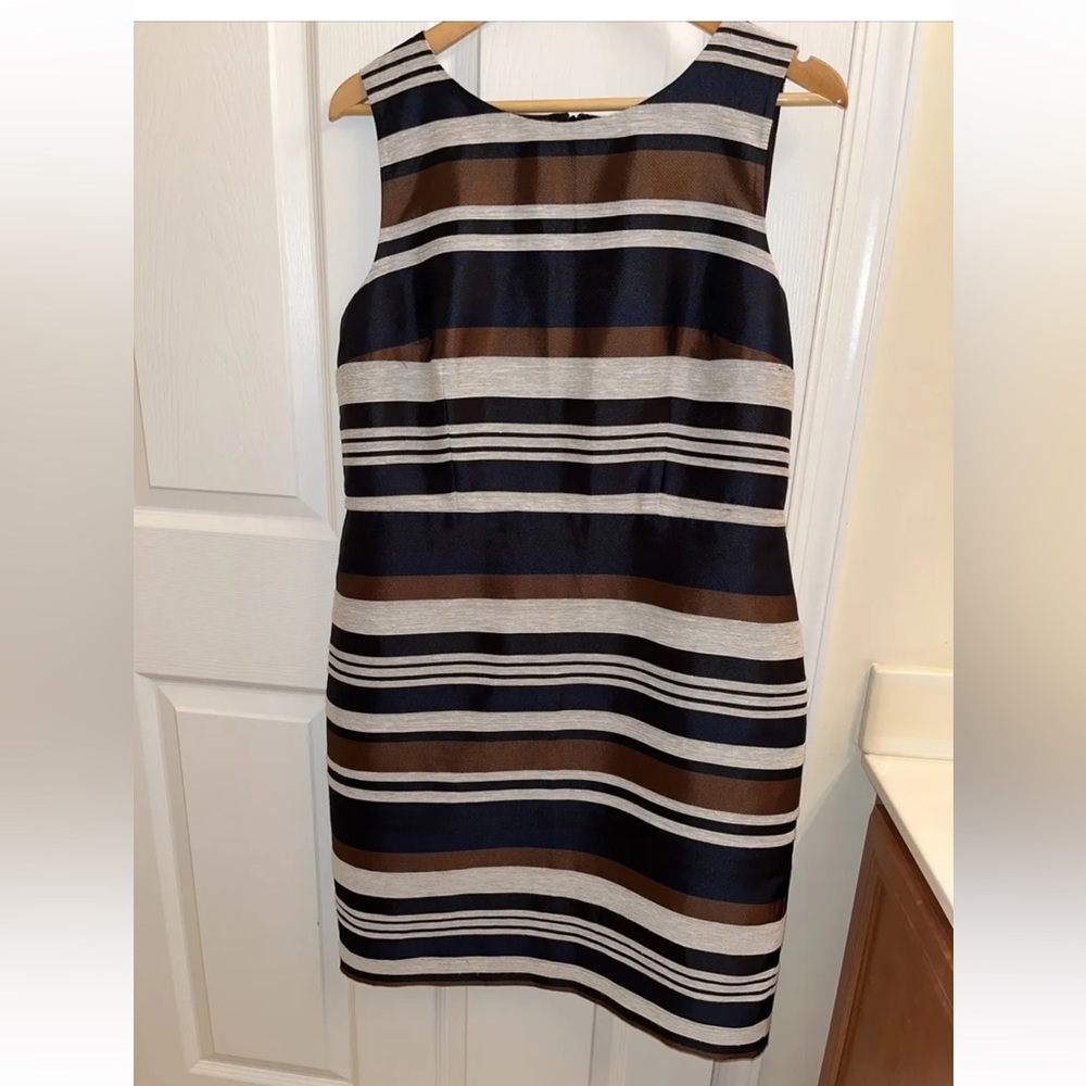 Ann Taylor Sleeveless Long Midi Dress Striped Women’s Size 12